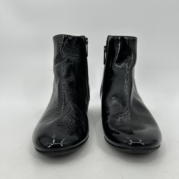 AQUATALIA Women's Black Ulysses Patent Leather Fall Ankle Booties Shoes Size 8.5 - Picture 5 of 10